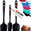 DI ORO Silicone Spatula Set - Rubber Kitchen Spatulas for Baking, Cooking, & Mixing - 600°F Heat-Resistant & BPA Free Silicone Scraper Spatulas for Nonstick Cookware - Dishwasher Safe (3pc, Black) 29 81NwbSXNEmL