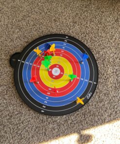 Magnetic Dart Board - 12pcs Magnetic Darts (Red Green Yellow) - Excellent Indoor Game and Party Games - Magnetic Dart Board Toys Gifts for 5 6 7 8 9 10 11 12 Year Old Boy Kids 26 81NxRNARPNL