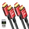 Snowkids 10K 8K HDMI 2.1 Cable 10FT 2-Pack, 48Gbps Certified High Speed HDMI® Braided Cord (8K@60Hz, 4K@120Hz) HDCP 2.2&2.3, DTS:X, eARC,HDR10, Dynamic HDR, Compatible with Roku TV/HDTV/PS5/Blu-ray 10 feet Red 41 81NxeHckHkL