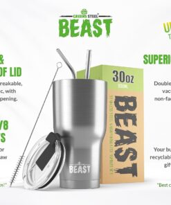 Beast 30 oz Tumbler Stainless Steel Vacuum Insulated Coffee Ice Cup Double Wall Travel Flask (Stainless Steel) 33 81NyRfEzrVL