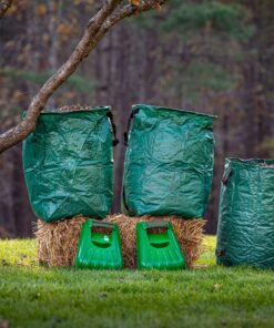 Gardzen Large Leaf Scoop Hand Rakes, Debris and Yard Waste Removal, Comes with 72 Gallon Garden Bag, Work Gloves, Protective Pads Green 13 81O C 09cbL