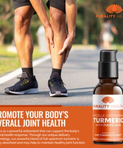 PURALITY HEALTH Liquid Turmeric Supplement, Fulvic Acid, Support Joint Health, Liposomal Enhanced Absorption, Vegan, Month Supply 19 81O xyL6AcL