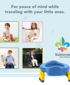 Kalencom Potette Plus 2-in-1 Travel Potty and Trainer Seat - Dual-Purpose Potty Training Toilet Seat - Portable Potty for Toddler Travel - With Durable, Lock-In Legs and Splash Guard - Blue 12 81O0KDrgWqL