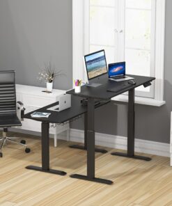 Alternative view of SHW Memory Preset Electric Height Adjustable Standing Desk, 48 x 24 Inches, Black 48-Inch