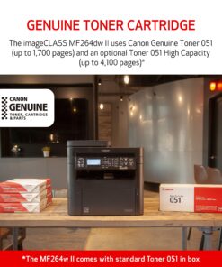 Canon imageCLASS MF264dw II Wireless Monochrome Laser Printer, Print, Copy and Scan, Auto Document Feeder, Black MF262dw II (New Model) 26 81O3c2GoimL