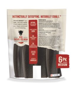 Purina Prime Bones Dog Bone, Made in USA Facilities, Natural Medium Dog Treats, Filled Chew With Pasture-Fed Bison - 6 Ct. Pouch 1.4 Pound (Pack of 1) 23 81O3jscnnFL