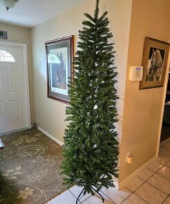 National Tree Company Artificial Slim Christmas Tree, Green, Kingswood Fir, Includes Stand, 7.5 Feet Kingswood Fir Slim-7.5 ft 32 81O48sPSbgL