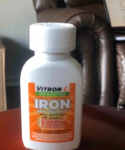 Vitron-C Iron Supplement, Once Daily, High Potency Iron Plus Vitamin C, Supports Red Blood Cell Production, Dye Free Tablets, 60 Count 60 Count (Pack of 1) 37 81O4saFMZeL
