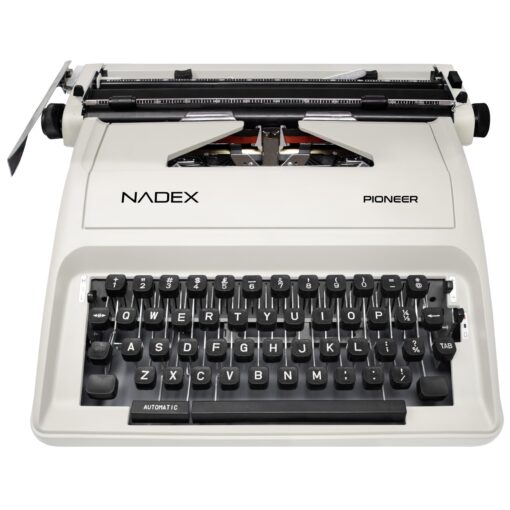 Nadex Pioneer Manual Typewriter,Durable Travel Case Included, Ivory