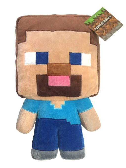 Jay Franco Mojang Minecraft Steve Plush Pillow Buddy - Super Soft Polyester Microfiber, 16 inch (Official Product) Multi - Steve