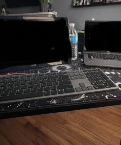 Drive Medical 13067 Adjustable Non Tilt Top Overbed Table With Wheels for Hospital and Home Use, Standing Desk, Walnut Silver Vein 43 81O84LsQ7L