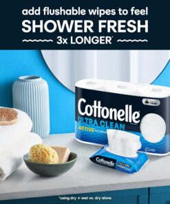 Cottonelle Ultra Clean Toilet Paper with Active CleaningRipples, 1-Ply, 24 Family Mega Rolls (4 Packs of 6) (24 Family Mega Rolls = 132 Regular Rolls), 388 Sheets per Roll, Packaging May Vary 26 81O980BKoSL