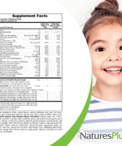 NaturesPlus Animal Parade Gold Children's Multivitamin - Assorted Cherry, Orange & Grape Flavors - 120 Chewable Animal-Shaped Tablets - Vegetarian, Gluten Free - 60 Servings 14 81O98Gj3lLL