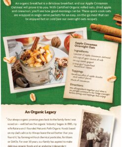 Nature's Path Organic Apple Cinnamon Instant Oatmeal, 48 Packets, Non-GMO, 35g Whole Grains, 5g Plant Based Protein 8 81O9gRwIXdL