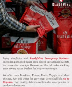 READYWISE - Powdered Eggs Bucket, 144 Servings, Emergency, MRE Food Supply, Premade, Freeze Dried Survival Food for Hiking, Adventure & Camping Essentials, Individually Packaged, 25 Year Shelf Life 144 Servings - Powdered Eggs 9 81OA GB BEL