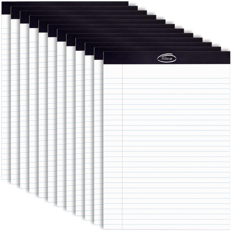 Alitte Legal Notepads 8.5 X 11, Pack Of 12 - Perforated Wide Ruled Writing Pad - Premium Thick - View #4