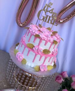All About Details Silver It's-a-girl Cake Topper, 1pc, baby shower cake topper, Party Decor, baby shower decoration, Glitter Topper (Gold) Gold 16 81OBybKRwL