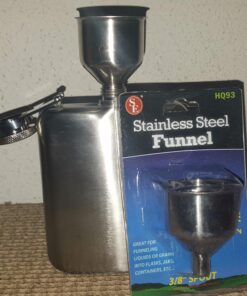 SE Stainless Steel Funnel for Flasks, Small Metal Funnel for Filling Drinking Liquor Flask, Transferring Oil, Juice, Milk, Attached Screw-On Cap 22 81OCLR1SY5L