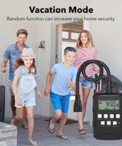 BN-LINK 7 Day Outdoor Heavy Duty Digital Programmable Timer BND/U78, 125VAC, 60Hz, Dual Outlet, Weatherproof, Heavy Duty, Accurate For Lamps Ponds Christmas Lights 1875W 1/2HP ETL Listed 26 81OGHnphlEL