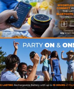 iFox Portable Bluetooth Shower Speaker, IPX7 Waterproof Outdoor Wireless Speaker, Built-in Mic, Carabiner, Beach, Camping, Hiking, Pool, Great Gift, Black/Gold 25 81OGOvmgTUL