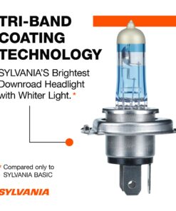 SYLVANIA - 9003 SilverStar Ultra - High Performance Halogen Headlight Bulb, High Beam, Low Beam and Fog Replacement Bulb, Brightest Downroad with Whiter Light, Tri-Band Technology (Contains 2 Bulbs) 15 81OH1SBbLUL