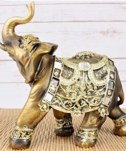 We pay your sales tax Feng Shui Brass Color Elephant Statues Wealth Lucky Figurine Home Decor Gift Idea (3) 3 11 81OH5BVN6yL