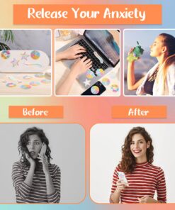 60 Pcs Calm Stickers Sensory Strips, 2 Different Textured Anxiety Sensory Stickers Tactile Rough Calming Stickers Adhesives Anxiety Fidget Relief Breath Stickers for Desk, Phone Adults Teens Anxiet Style B 11 81OHS2fur5L