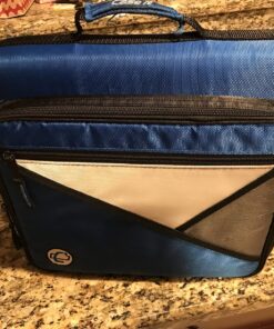 Case-it The Universal Zipper Binder - 2 Inch O-Rings - Padded Pocket that holds up to 13 Inch Laptop/Tablet - Multiple Pockets - 400 Page Capacity - Comes with Shoulder Strap - Blue LT-007 Single 23 81OIw65kCzL
