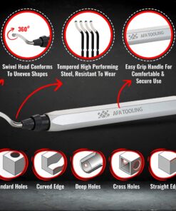 AFA Tooling - Deburring Tool with 10 Extra High Speed Steel Blades - Works on Metal, Resin, PVC Pipes, Copper, Plastic and 3D Printed Edges - Plumbing & 3D Printing Burr Removal Reamer Tool 11 BS1010 Blades 22 81OLIv8ihfL