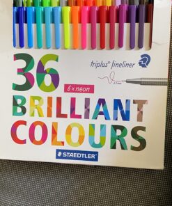 STAEDTLER Color Pen Set, Set of 36 Assorted Colors (Triplus Fineliner Pens) Basic Set pack of 36 42 81OMaQF08QL