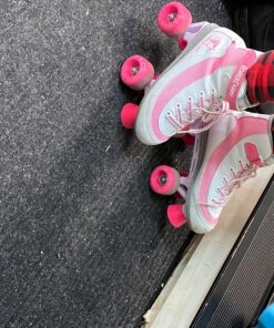 Roller Derby Firestar Youth Skates for Girls, Boys, Beginners, Kids White/Pink Size 3 22 81OMg ILuML