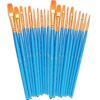 BOSOBO Paint Brushes Set, 2 Pack 20 Pcs Round Pointed Tip Paintbrushes Nylon Hair Artist Acrylic Paint Brushes for Acrylic Oil Watercolor, Face Nail Art, Miniature Detailing & Rock Painting, Blue 8 81ON4 sLO0L