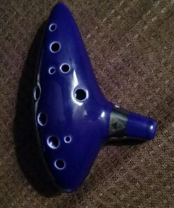 TOTMC Legend of Zelda Ocarina of Time Triforce Link 12 Hole Alto C Mediant Tone Ocarina Zelda Cosplay Ceramic Replica + Textbook Blue,Gold,Silver 40 81ONt0sGiXL