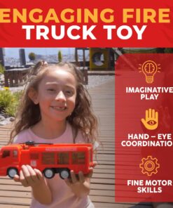 Alternative view of WolVolk Electric Firetruck - Unstoppable Adventure with Stunning 3D Lights and Sirens Fire Truck Toys for 3 Year Old Boys