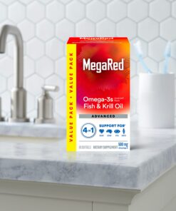 Megared Omega 3 Fish Oil & Antarctic Krill Oil Softgels for Brain, Heart, Joints & Eye Support, (80 Count Bottle), Concentrated Omega 3 Fatty Acid Supplement with EPA, DHA, Phospholipids 500mg 80ct 47 81OPPgFU eL