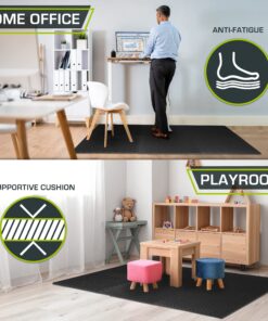 ProsourceFit Puzzle Exercise Mat ½”, EVA Interlocking Foam Floor Tiles for Home Gym, Mat for Home Workout Equipment, Floor Padding for Kids, Available in Packs of 24 SQ FT, 48 SQ FT, 144 SQ FT Black - 1/2 Inch - 24 Sq Ft - 6 Tiles 18 81OPgCwTLL