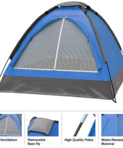 2-Person Camping Tent – Includes Rain Fly and Carrying Bag – Lightweight Outdoor Tent for Backpacking, Hiking, or Beach by Wakeman Outdoors Dome Blue 31 81OPuBCnEWL