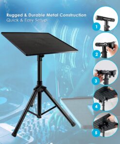 Alternative view of PYLE-PRO Pro DJ Laptop, Projector Stand- Computer DJ Equipment Studio Stand Mount Holder, Height Adjustable, 28" to 50",Good For Stage or Studio -PLPTS3 23" to 41"