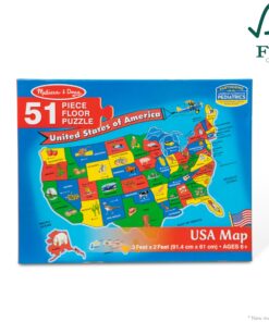 Melissa & Doug USA Map Floor Puzzle (51 pcs, 2 x 3 feet), Multi 32 81OQFZ sx9L 1