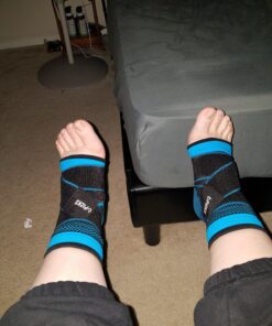 U-pick Ankle Brace for Plantar Fasciitis Support, Compression Sock Adjustable Strap for Heel Spur Achilles Tendonitis & Perineal Tendonitis & Sprained Ankle, Heel Pain Relief (Single/Blue) Blue-Single 28 81OQbCp qPL