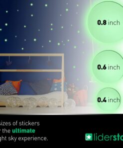 Glow in The Dark Stars Wall Stickers, Adhesive Dots and Moon for Starry Sky, Galaxy Decor Bright and Realistic for Any Room (Green) Green 34 81ORGV1UfRL
