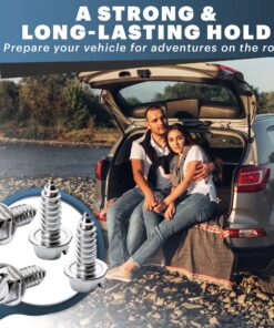 Chrome License Plate Screw Kit - Set of 4 Stainless Steel Fasteners for License Plates, Frames, and Covers on Domestic Cars, Trucks, Vans, SUVs - Rustproof, Self Tapping Mounting Bolts (Chrome Plated) Chrome Plated 14 81ORXEOJNlL