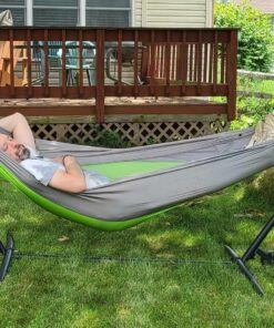 Best Choice Products Portable Heavy-Duty 9ft Steel Hammock Stand w/Built-in Wheel, Carrying Case, Weather-Resistant Finish, 450lb Capacity 36 81OS N5hYQL