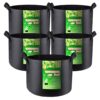 VIVOSUN 5-Pack 5 Gallon Grow Bags Heavy Duty 300G Thickened Nonwoven Plant Fabric Pots with Handles Black 5 Gallons 4 81OU0coeZuL