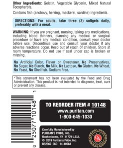 Puritan's Pride Triple Omega 3-6-9 Fish, Flax and Borage, supports healthy joints Yellow 240 Count (Pack of 1) 29 81OU1WpnRkL