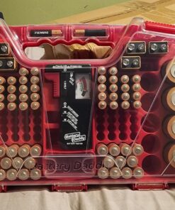 Ontel Battery Daddy - Battery Organizer Storage Case with Tester, Stores & Protects Up to 180 Batteries, Clear Locking Lid, As Seen On TV Original - 180 Batteries 46 81OVam4BQzL 1