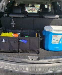 TRUNKCRATEPRO Trunk Organizer for Car, SUV, Truck | Premium Adjustable Multi Compartments Collapsible Car Trunk Organizer with Securing Straps & Non-Slip Bottom (Large Size, Black) Large 40 81OVfEeiIRL