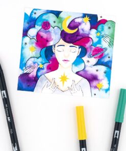 Tombow 56188 Dual Brush Pen Art Markers, Galaxy, 10-Pack. Blendable, Brush and Fine Tip Markers 1-Pack 34 81OWpNVzpNL