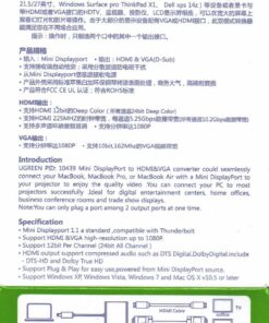 UGREEN Mini DisplayPort to HDMI VGA Adapter, 4K Thunderbolt 2 Adapter 2 in 1 Mini DP Converter Compatible with MacBook Pro MacBook Air iMac Surface Pro 1 2 3 4 6 Surface Laptop 2 ThinkPad X1, Black 22 81OXJmfMtuL