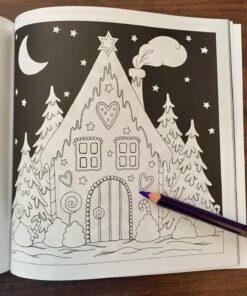 Merry Christmas: a beautiful colouring book with Christmas designs on a black background, for gloriously vivid colours (Merry Christmas (Christmas designs on a black background)) 19 81OYNgk5cJL